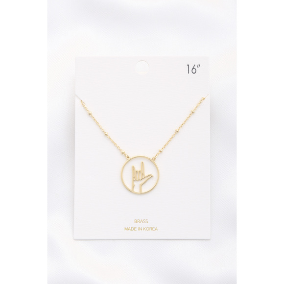 Rachell`s Boutique Jewelry - Open Peace Hand Sign Necklace
